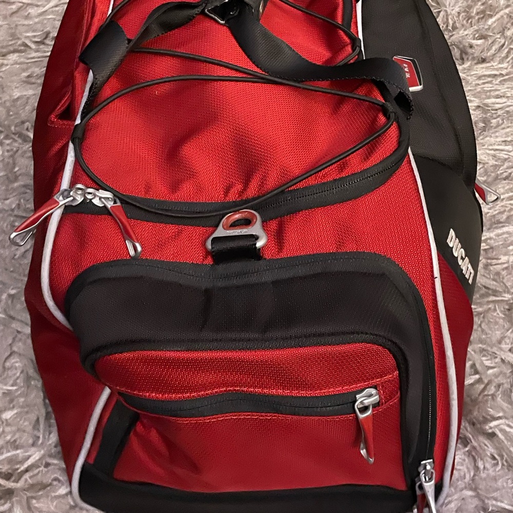 Tumi Ducati Black and Red Duffel Bag and carry on suit case.RARE HARD TO FIND - Picture 9 of 16